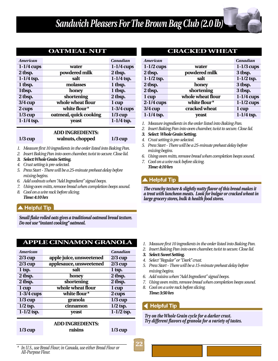 Sandwich pleasers for the brown bag club (2.0 lb) | Black & Decker B1620 User Manual | Page 22 / 34