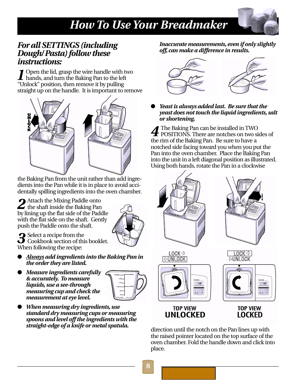 How to use your breadmaker | Black & Decker B1620 User Manual | Page 8 / 34