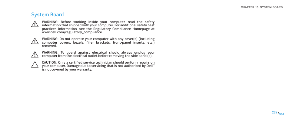 System board | Dell Alienware Aurora R2 (Early 2010) User Manual | Page 67 / 117
