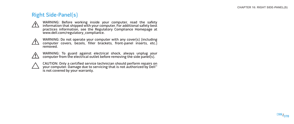 Right side-panel(s) | Dell Alienware Aurora R2 (Early 2010) User Manual | Page 78 / 117