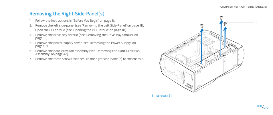 Removing the right side-panel(s) | Dell Alienware Aurora R2 (Early 2010) User Manual | Page 79 / 117