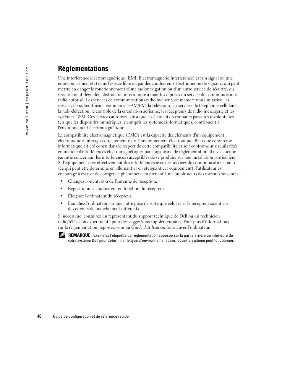 Réglementations | Dell OptiPlex 160L User Manual | Page 48 / 82