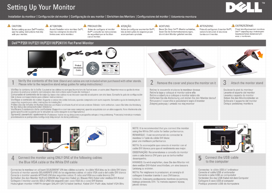 Dell P2211H Monitor User Manual | 2 pages