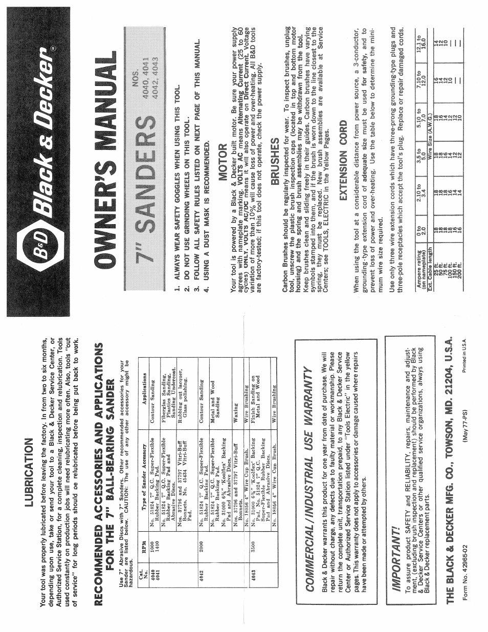 Black & Decker 4040 User Manual | 2 pages