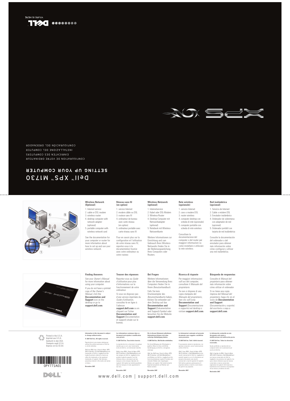 De ll, Xp s, M1 73 0 | Se tt in g up y ou r co mp ut er | Dell XPS M1730 (M1730, Late 2007) User Manual | Page 2 / 2