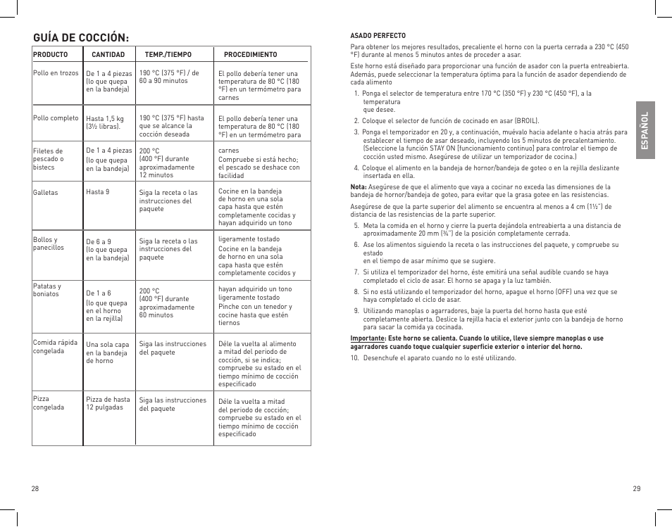 Guía de cocción | Black & Decker CTO4400B User Manual | Page 15 / 35