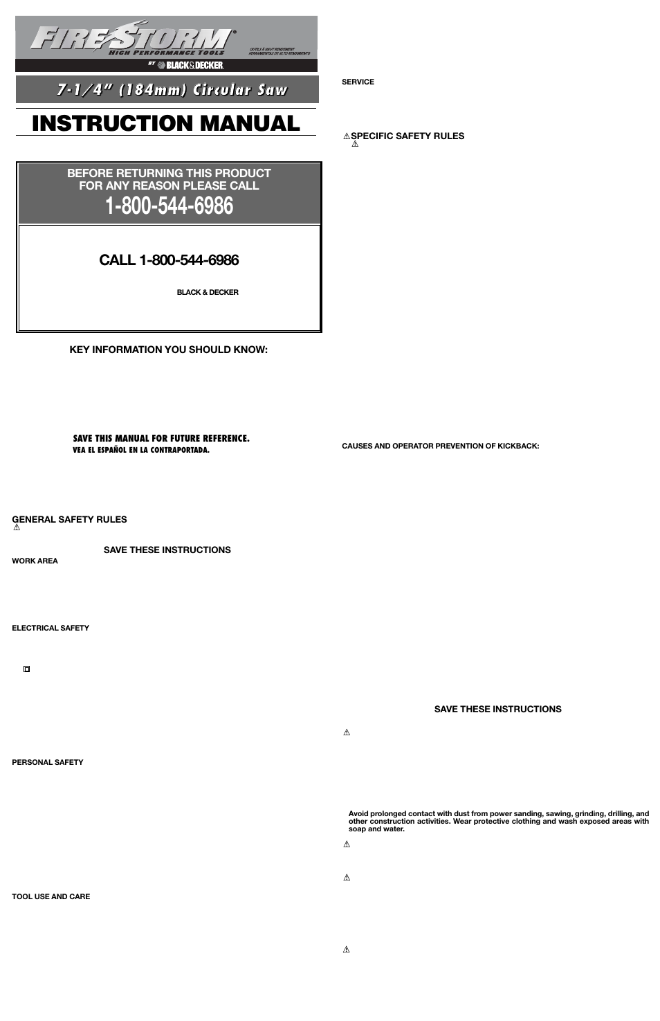 Black & Decker FS1300CS User Manual | 6 pages