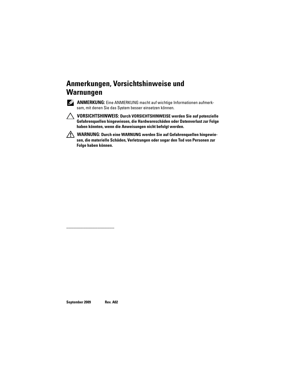 Anmerkungen, vorsichtshinweise und warnungen | Dell PowerVault MD3000 User Manual | Page 40 / 90