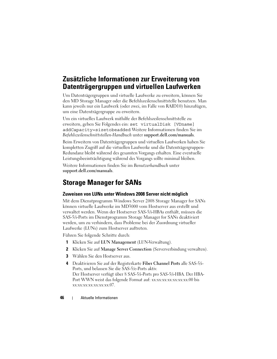 Storage manager for sans | Dell PowerVault MD3000 User Manual | Page 46 / 90