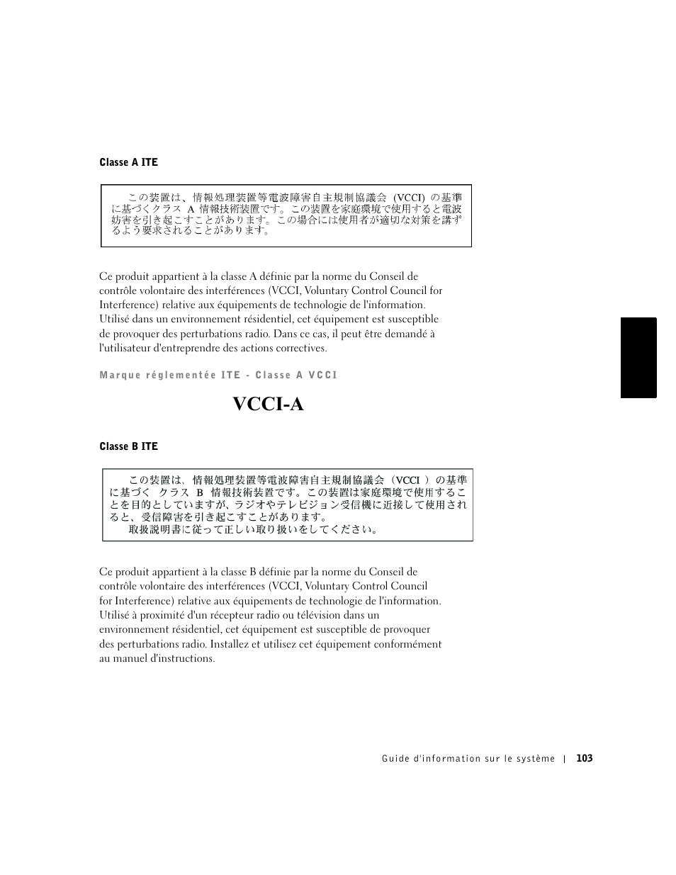 Vcci-a | Dell C/Dock II Expansion Station User Manual | Page 105 / 250