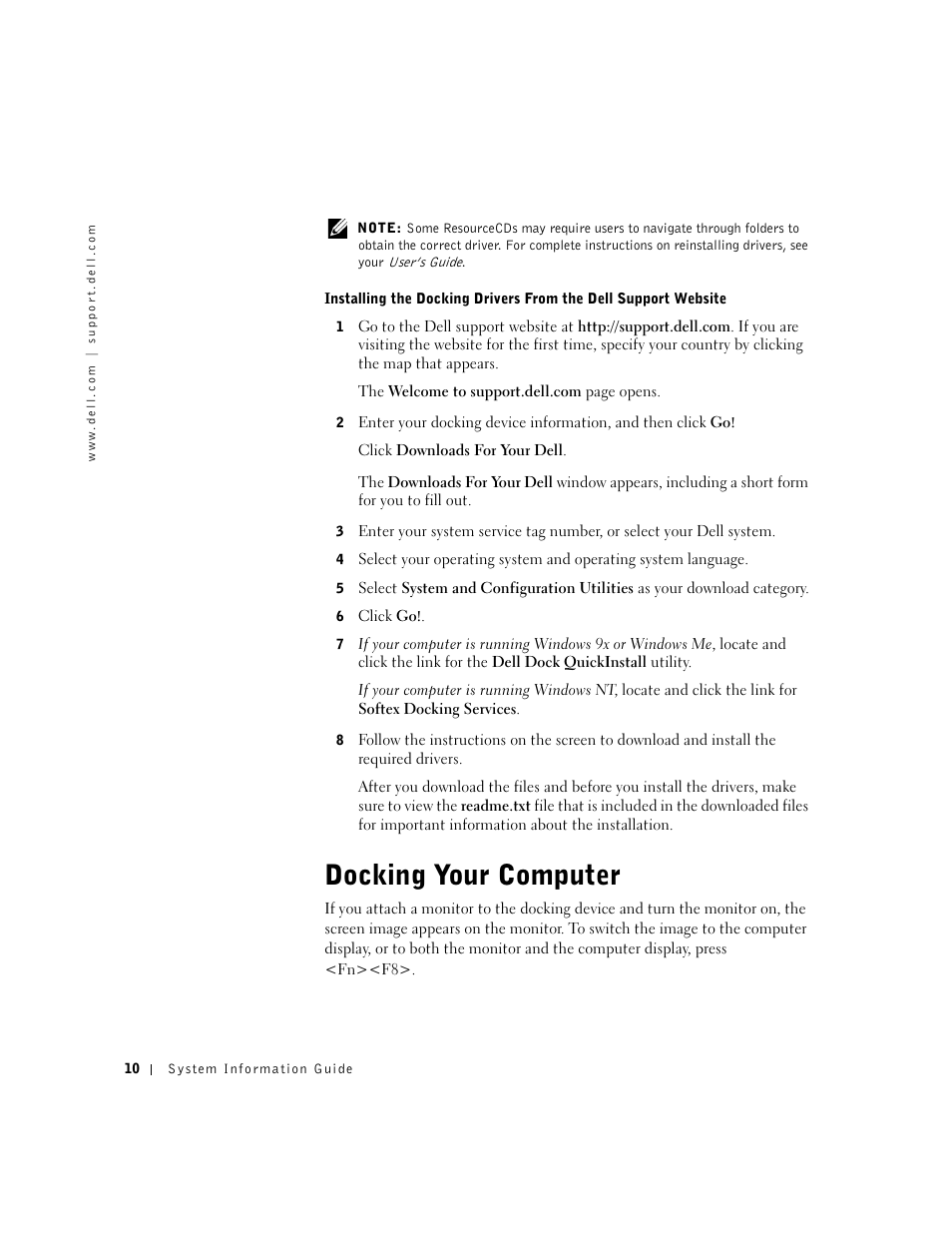 Docking your computer | Dell C/Dock II Expansion Station User Manual | Page 12 / 250