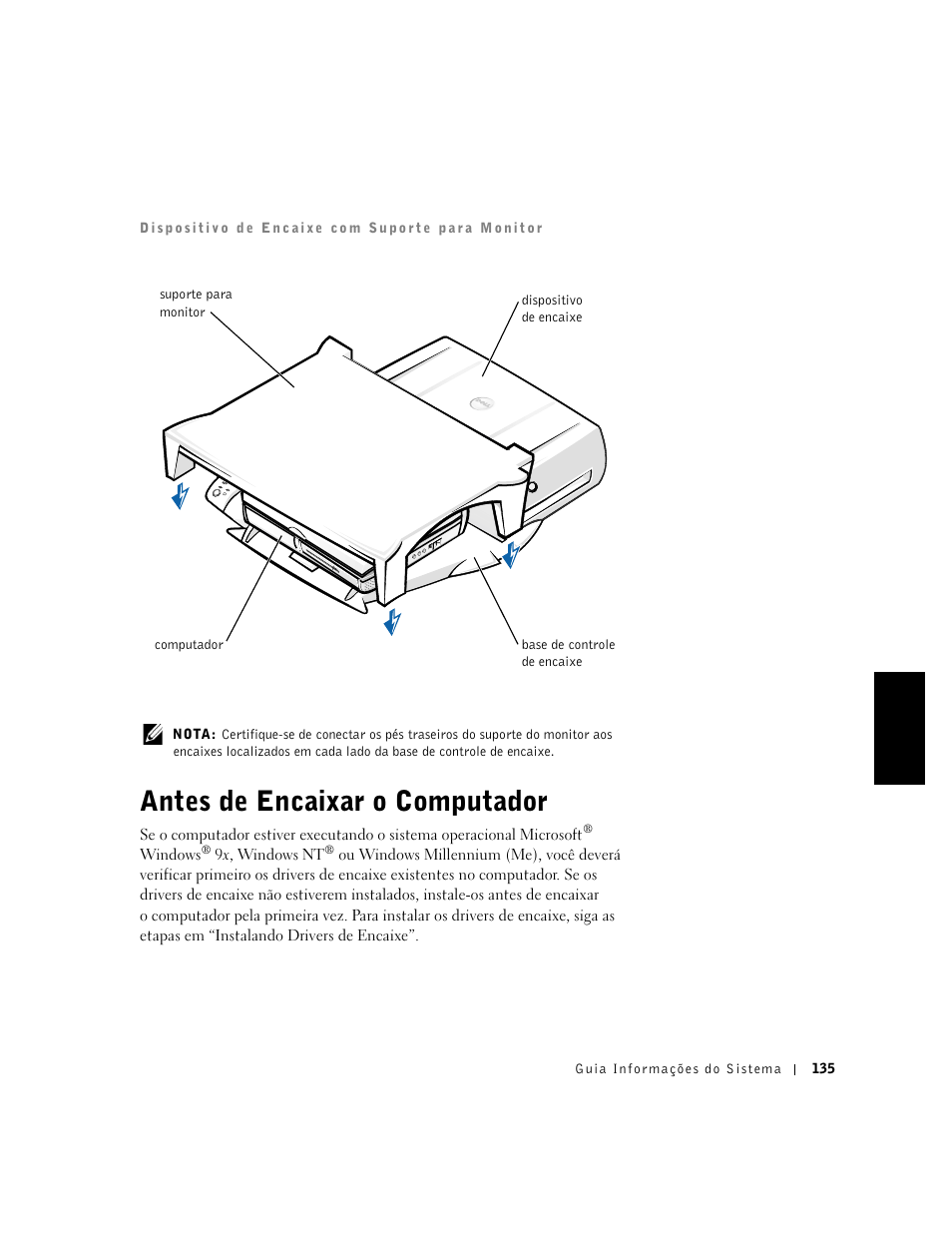 Antes de encaixar o computador | Dell C/Dock II Expansion Station User Manual | Page 137 / 250