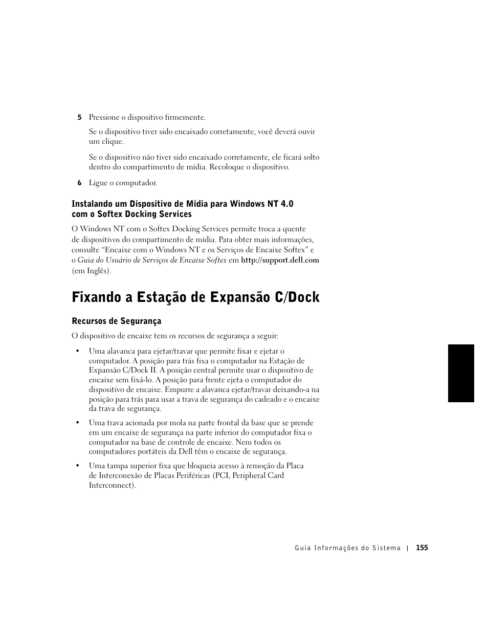 Fixando a estação de expansão c/dock | Dell C/Dock II Expansion Station User Manual | Page 157 / 250