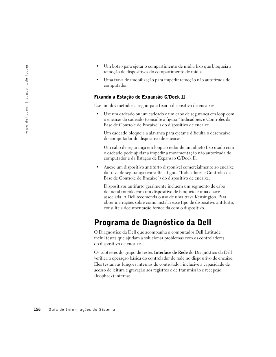 Programa de diagnóstico da dell | Dell C/Dock II Expansion Station User Manual | Page 158 / 250