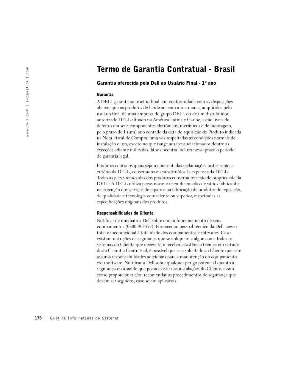 Termo de garantia contratual - brasil | Dell C/Dock II Expansion Station User Manual | Page 180 / 250