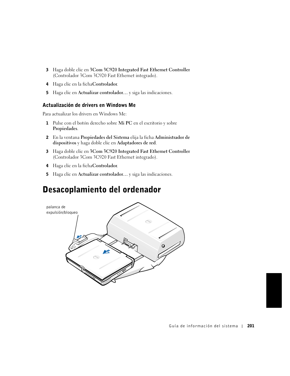 Desacoplamiento del ordenador | Dell C/Dock II Expansion Station User Manual | Page 203 / 250