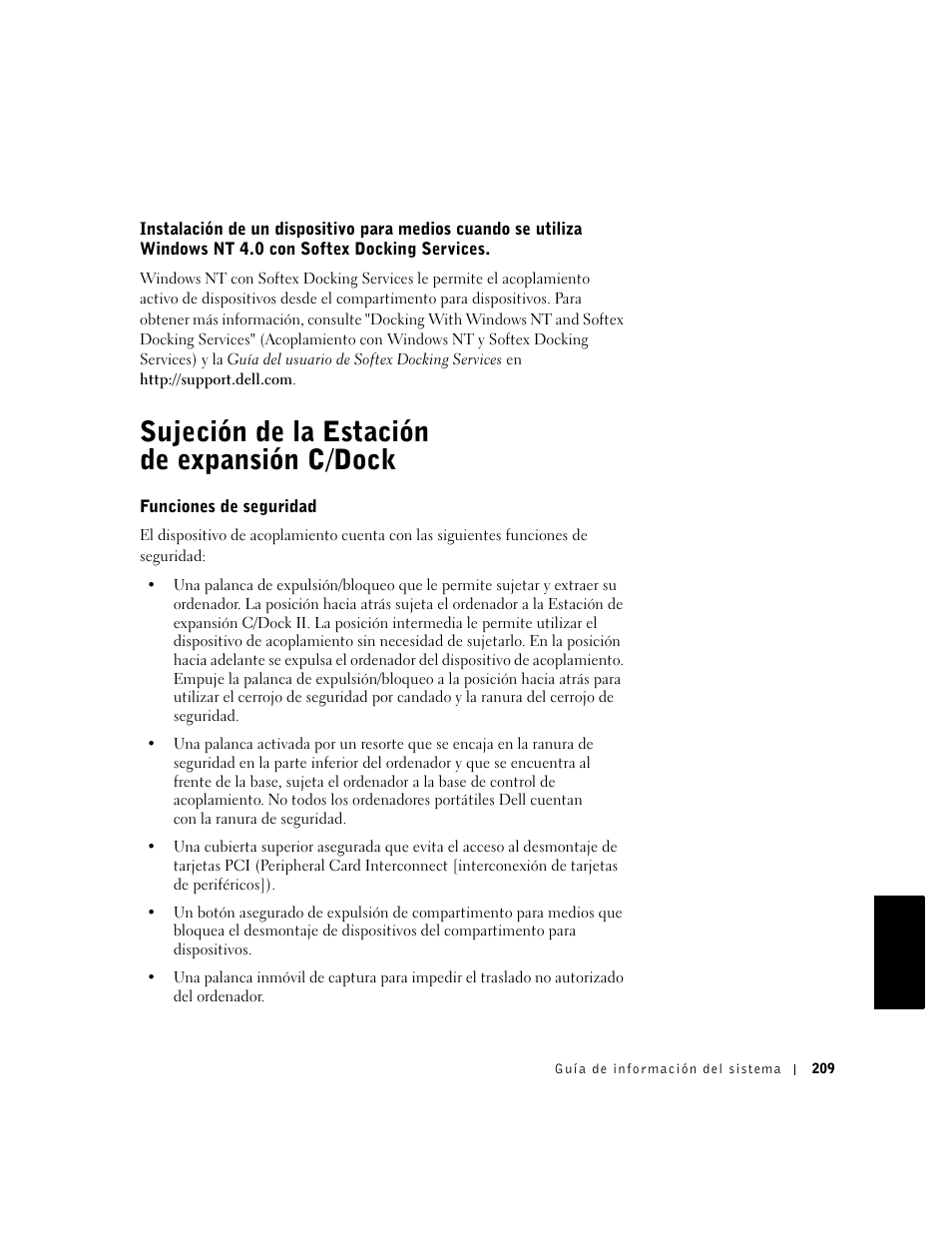 Sujeción de la estación de expansión c/dock | Dell C/Dock II Expansion Station User Manual | Page 211 / 250