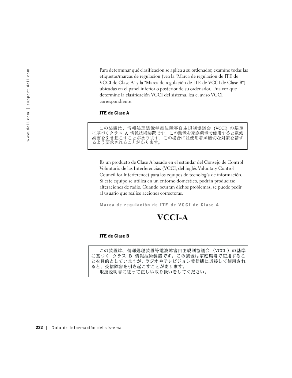 Vcci-a | Dell C/Dock II Expansion Station User Manual | Page 224 / 250