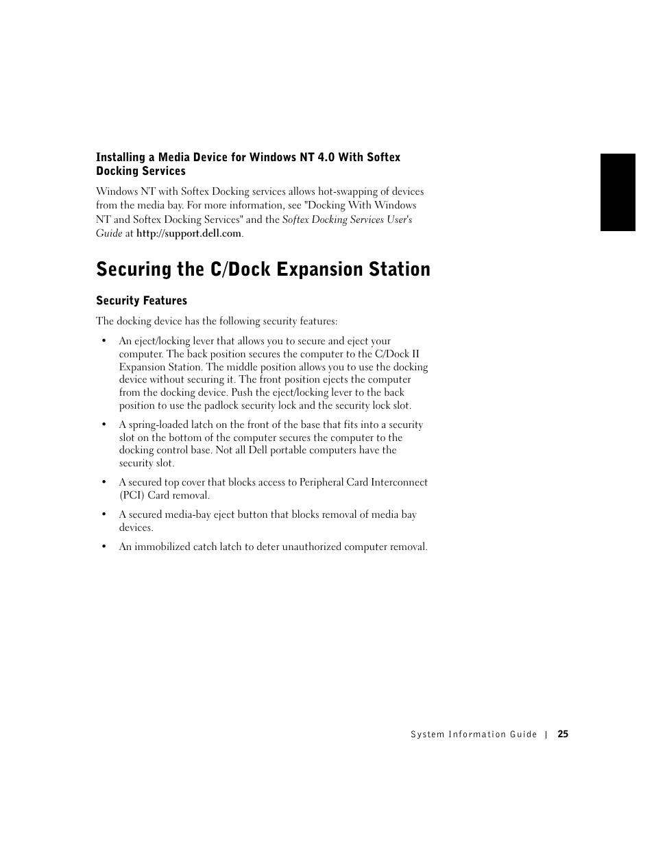 Securing the c/dock expansion station | Dell C/Dock II Expansion Station User Manual | Page 27 / 250