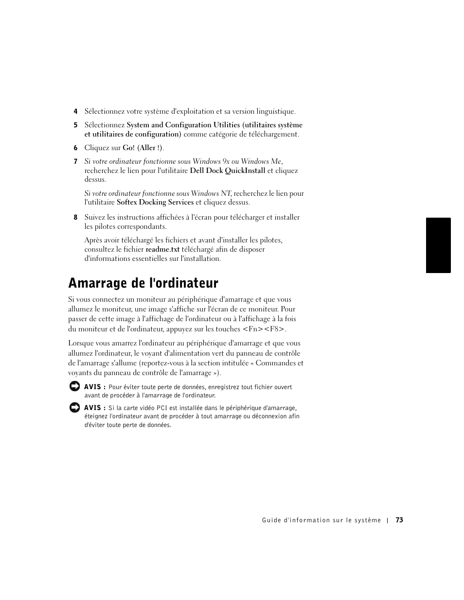 Amarrage de l'ordinateur | Dell C/Dock II Expansion Station User Manual | Page 75 / 250