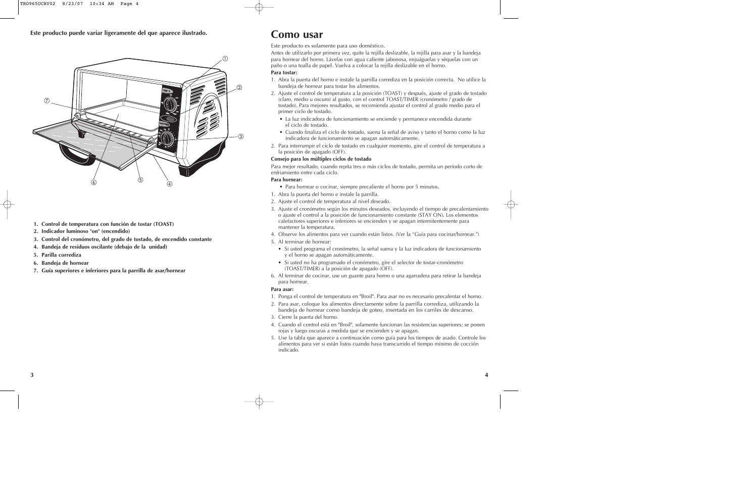 Como usar | Black & Decker TRO965 User Manual | Page 3 / 11
