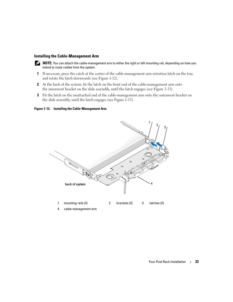 Installing the cable-management arm | Dell PowerEdge R300 User Manual | Page 25 / 202