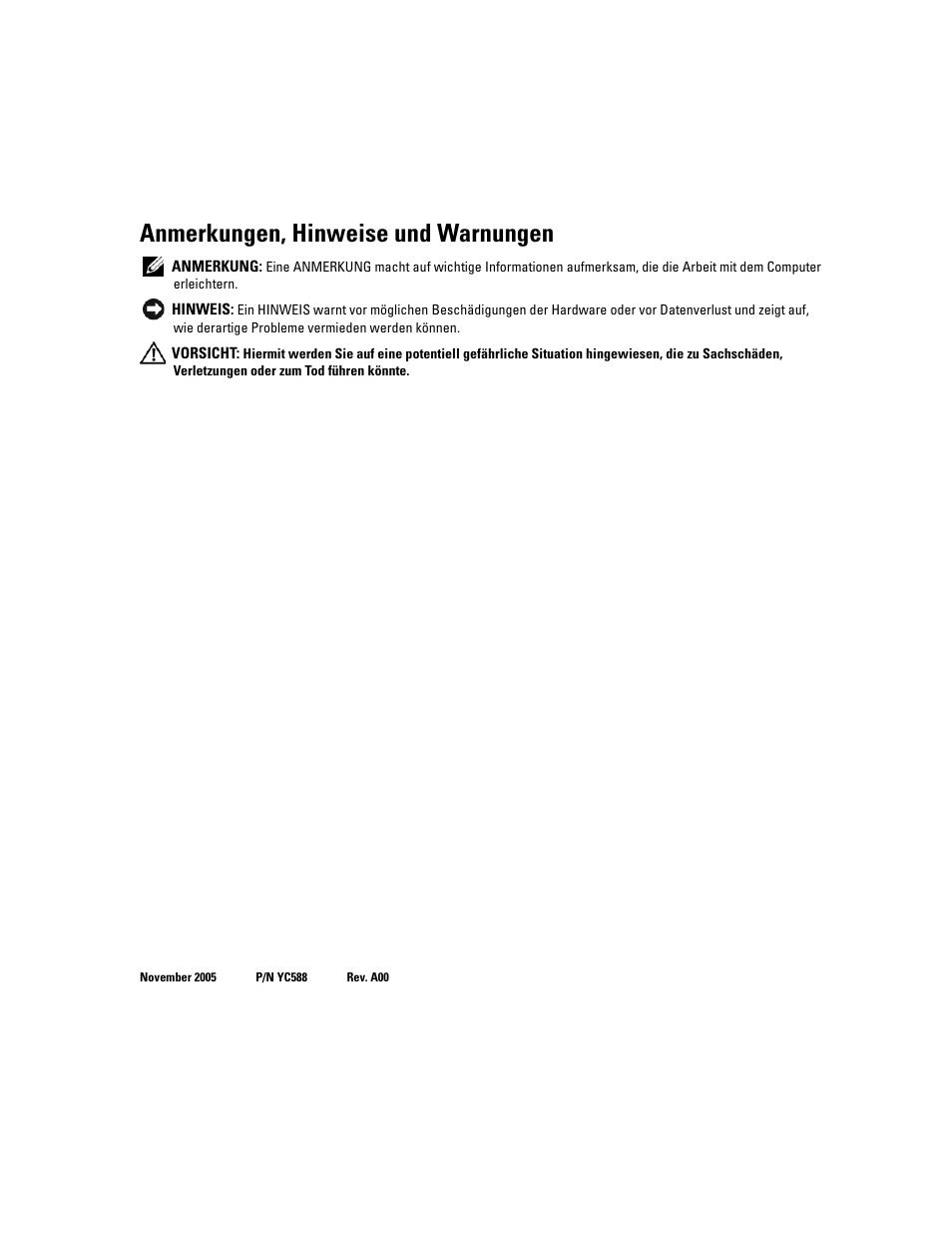 Anmerkungen, hinweise und warnungen | Dell PowerEdge R300 User Manual | Page 84 / 202
