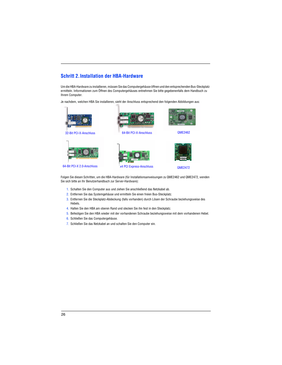 Schritt 2.installation der hba-hardware | Dell PowerEdge M805 User Manual | Page 28 / 82