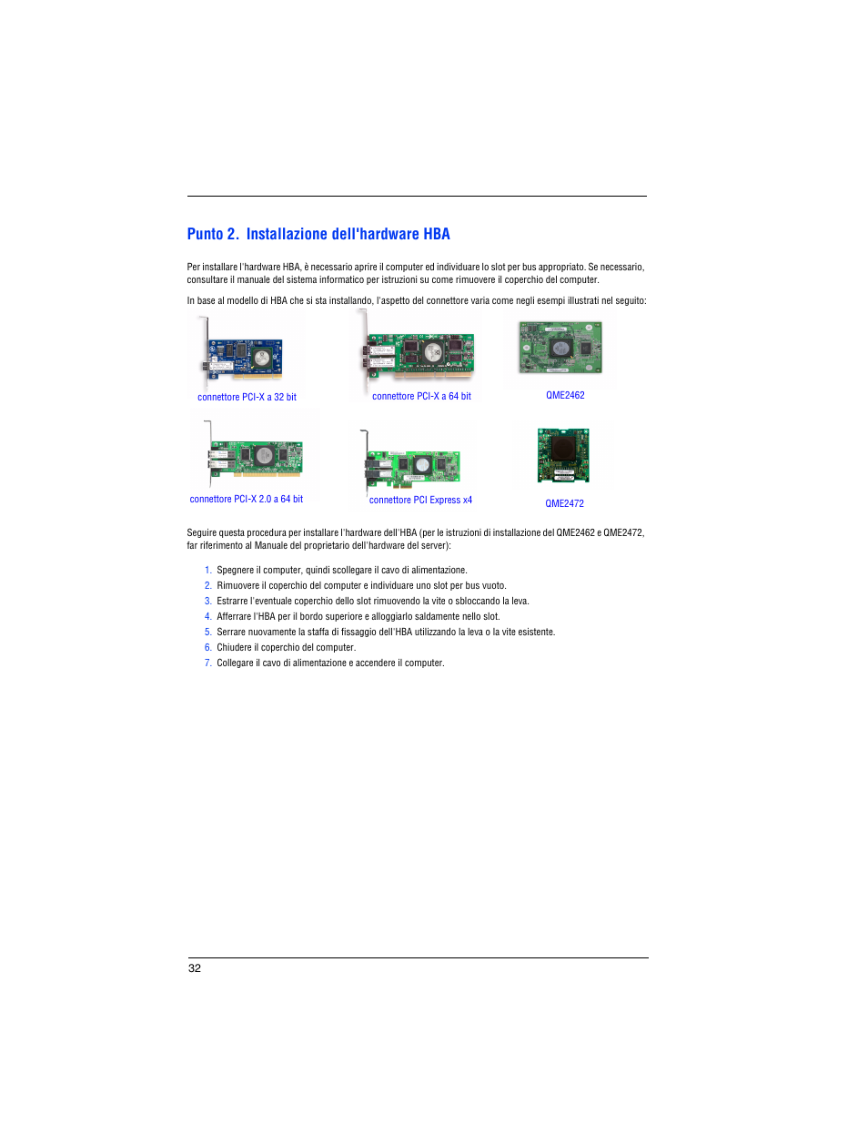 Punto 2. installazione dell'hardware hba | Dell PowerEdge M805 User Manual | Page 34 / 82