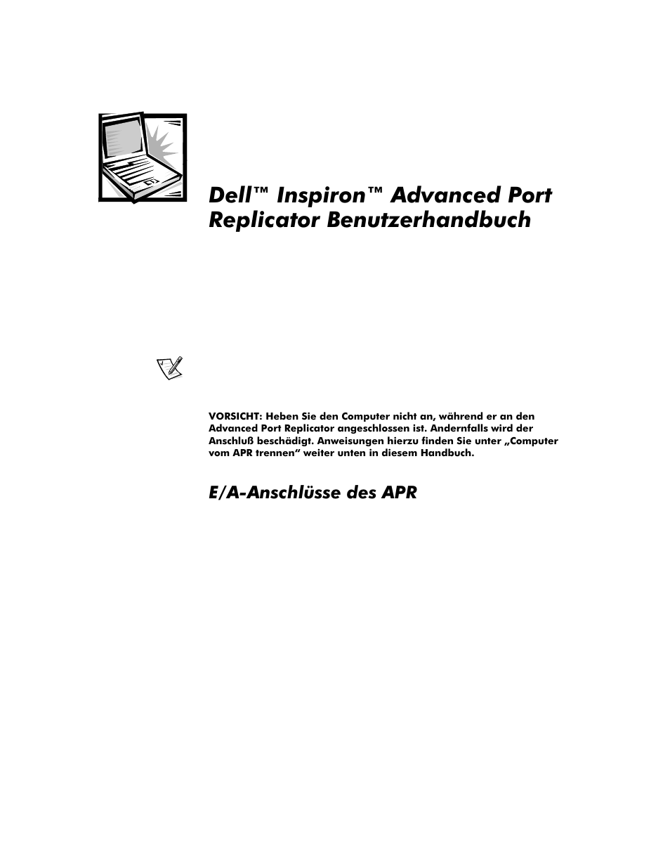 E/a-anschlüsse des apr, E/a-anschlüsse des apr -1 | Dell Inspiron 4000 User Manual | Page 67 / 158