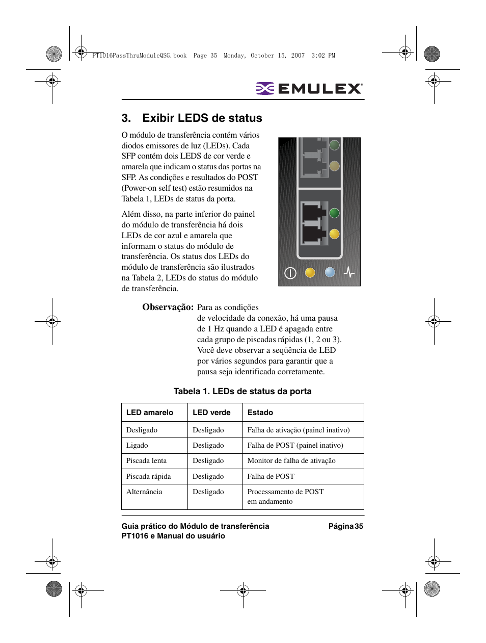 Exibir leds de status | Dell PowerEdge M805 User Manual | Page 35 / 80