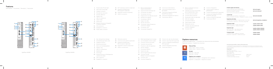 Features, Explore resources | Dell OptiPlex 3020M User Manual | Page 2 / 2