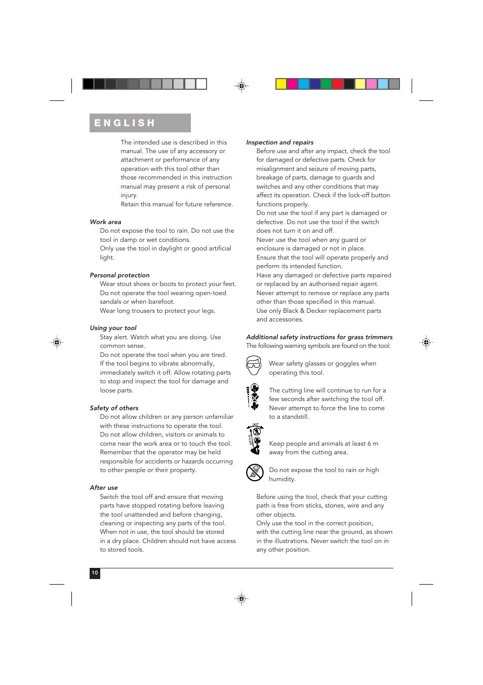 Black & Decker GLC120 User Manual | Page 10 / 22