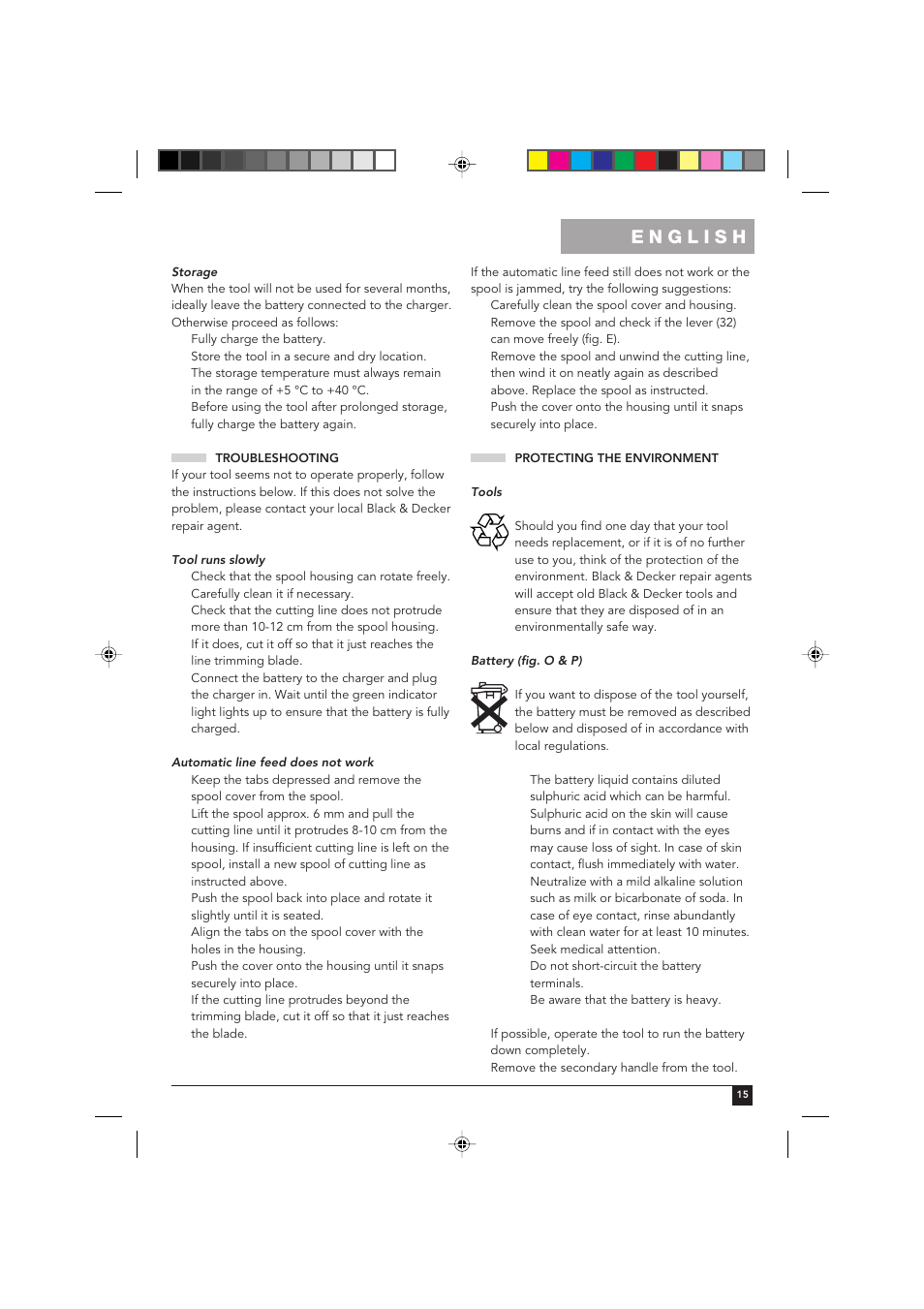 Black & Decker GLC120 User Manual | Page 15 / 22