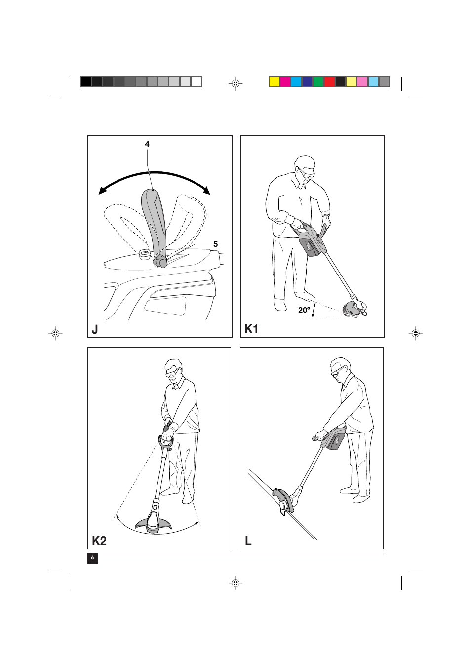 K1 j k2 l | Black & Decker GLC120 User Manual | Page 6 / 22