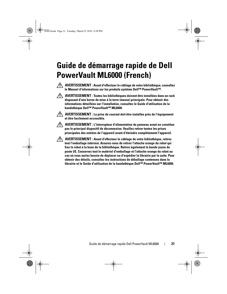 Dell PowerVault ML6000 User Manual | Page 21 / 56