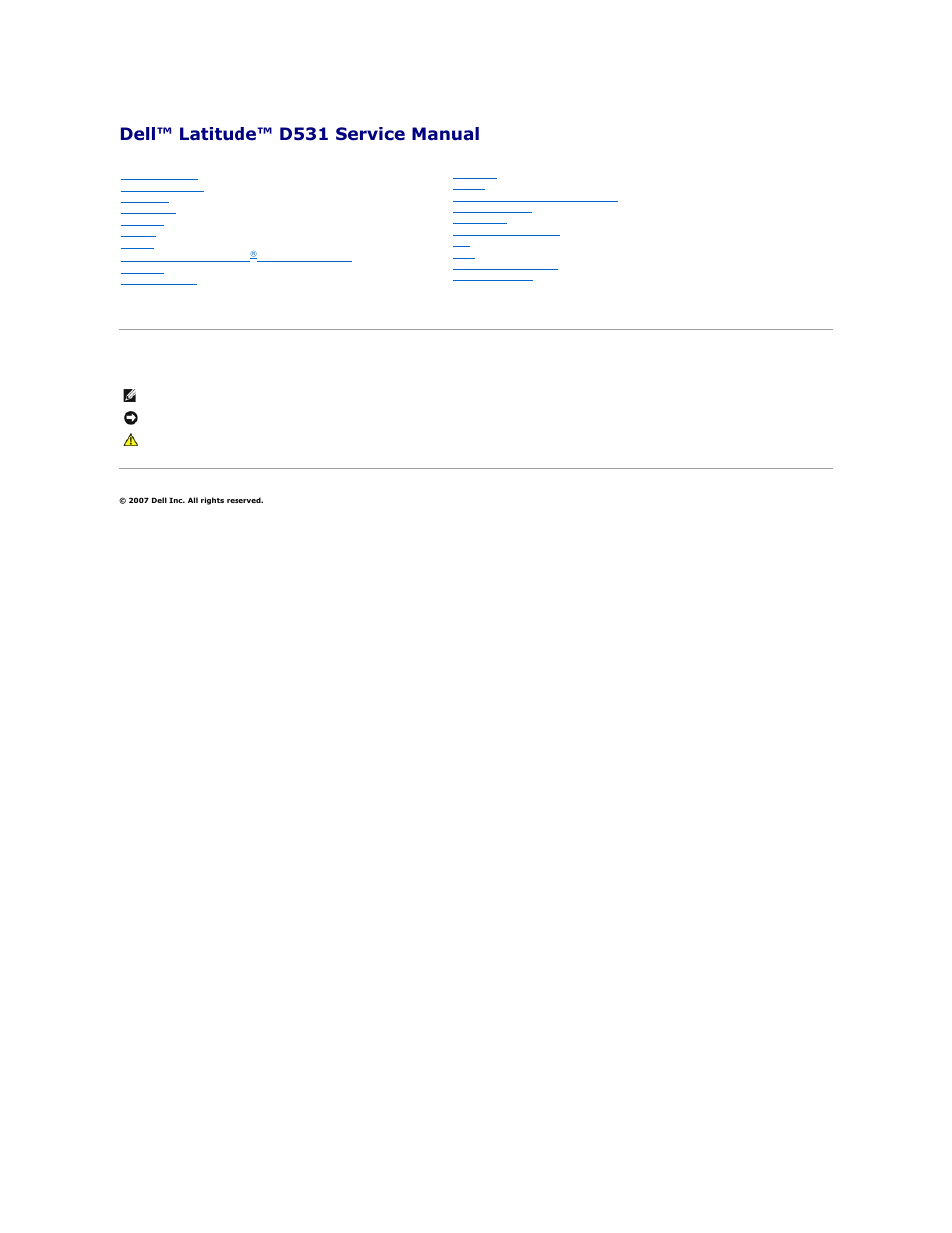 Dell Latitude D531 (Mid 2007) User Manual | 46 pages