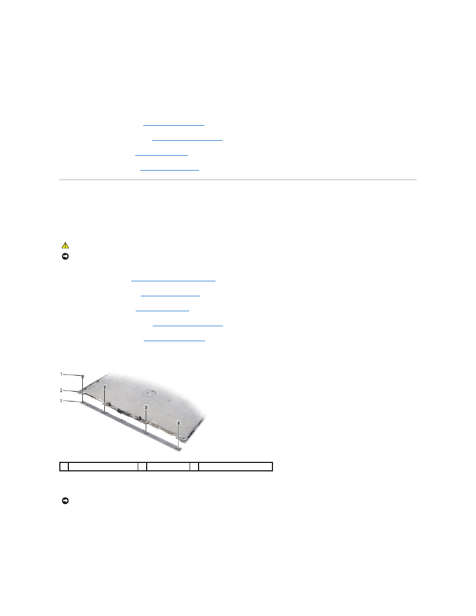 Display latch, Removing the display latch | Dell Latitude D531 (Mid 2007) User Manual | Page 19 / 46