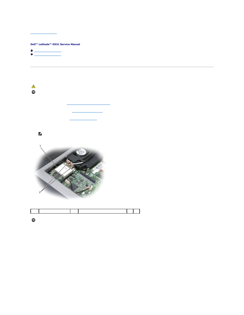 Mini-card, Removing the mini-card | Dell Latitude D531 (Mid 2007) User Manual | Page 31 / 46