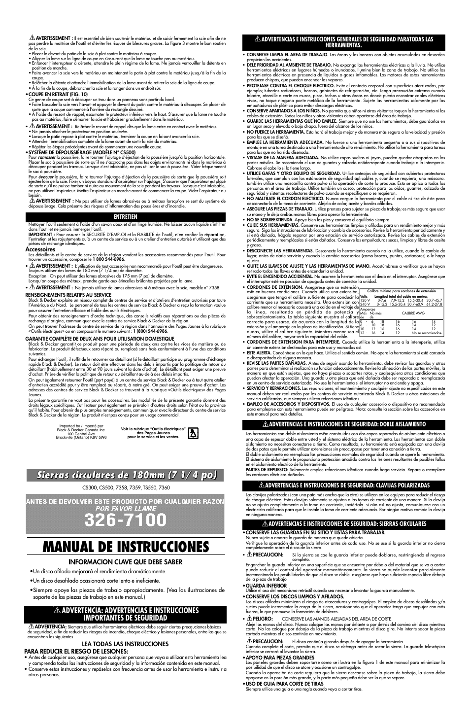 Manual de instrucciones, Informacion clave que debe saber, Accessoires | Black & Decker 7358 User Manual | Page 4 / 5