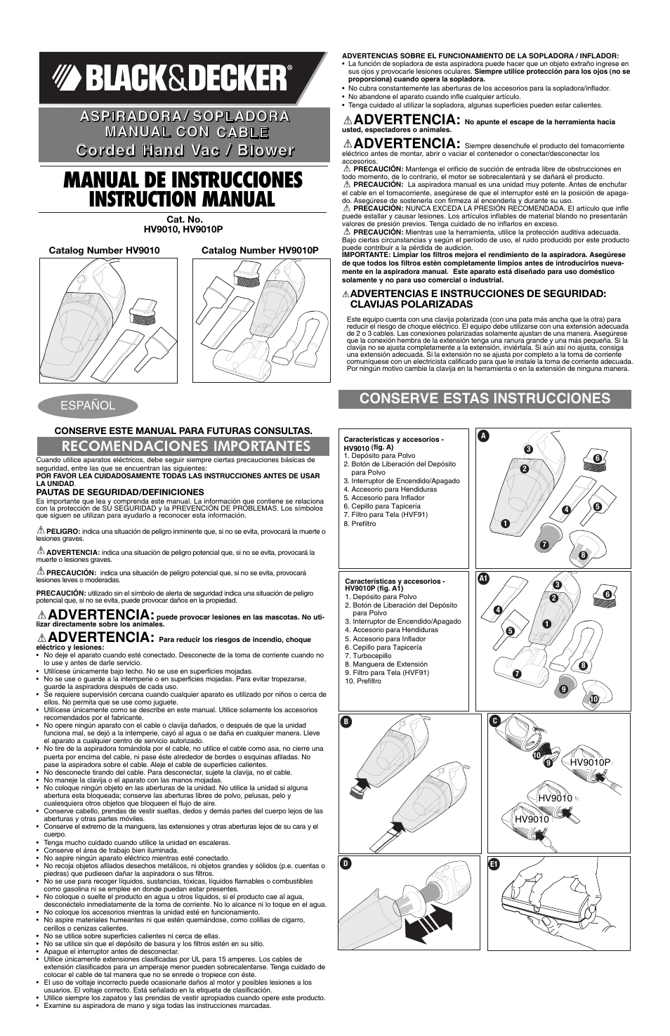 Black & Decker HV9010 User Manual | 6 pages