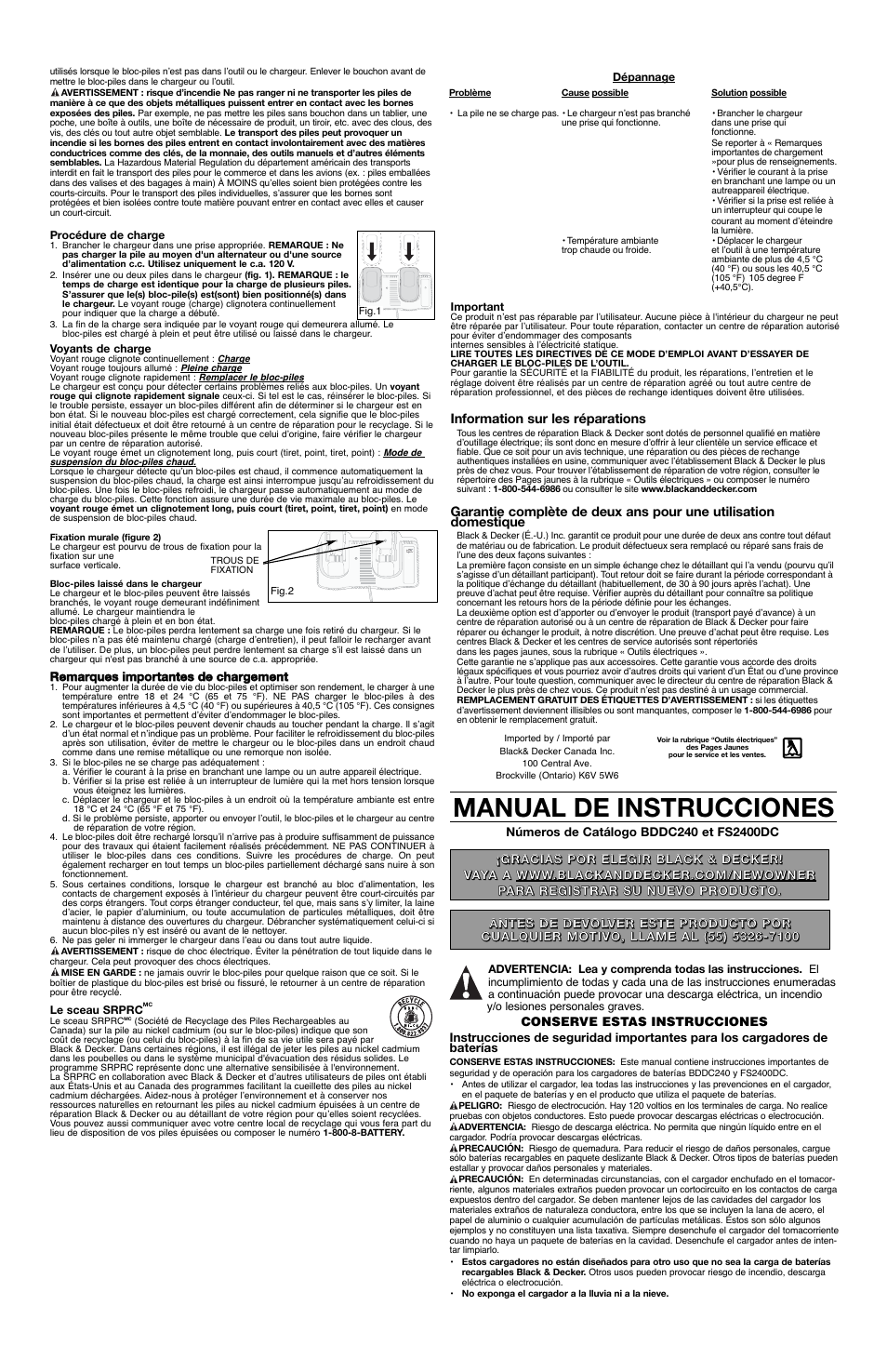 Manual de instrucciones | Black & Decker FS2400DC User Manual | Page 3 / 5