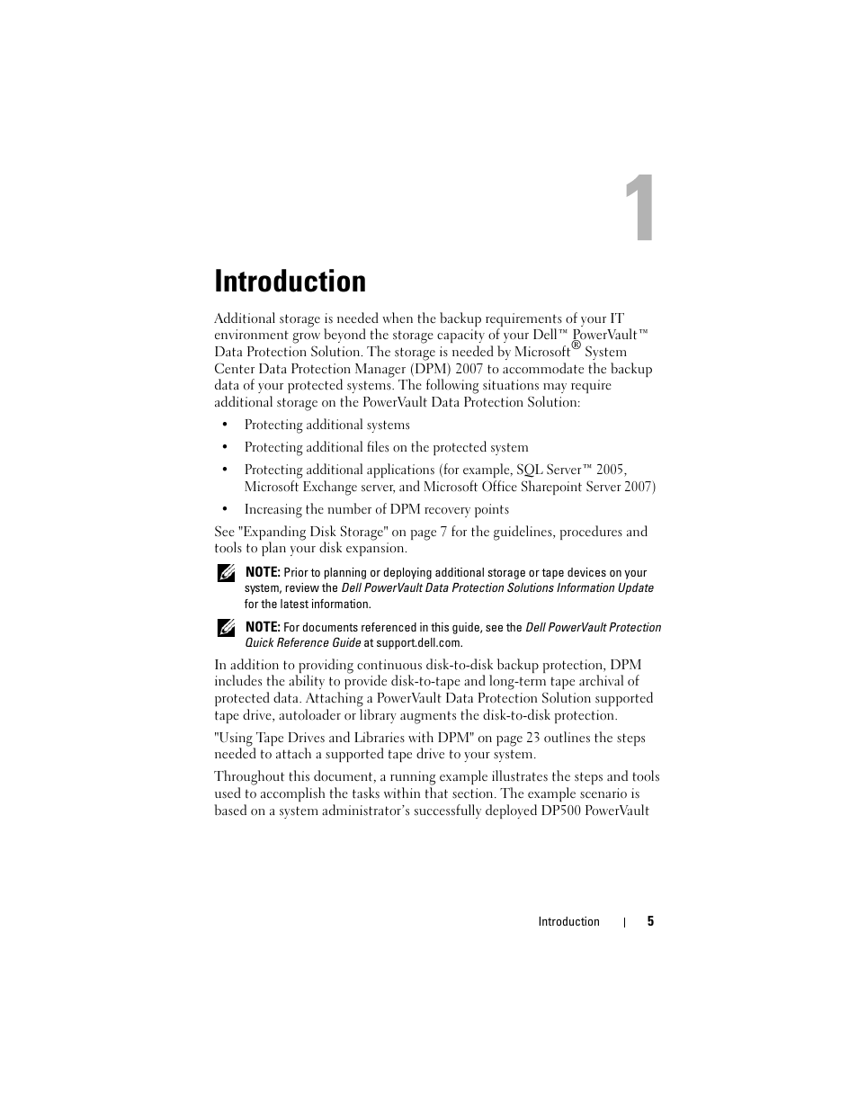 Introduction | Dell PowerVault DP500 User Manual | Page 5 / 28