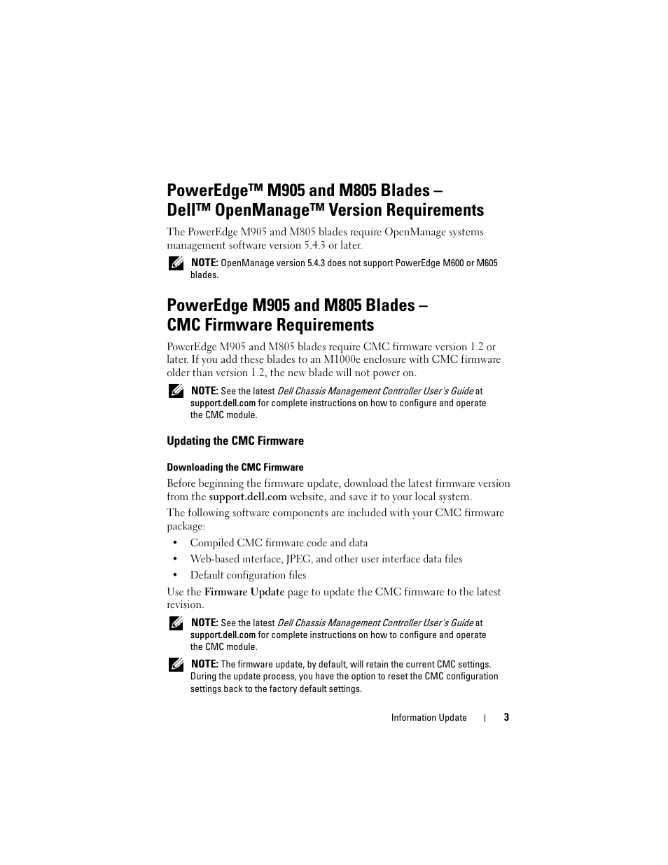 Updating the cmc firmware | Dell PowerEdge M710HD User Manual | Page 3 / 92