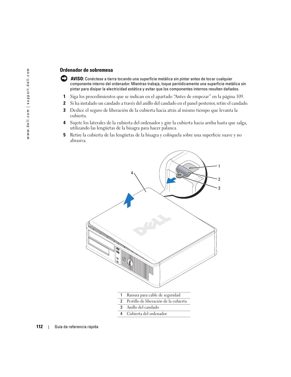 Ordenador de sobremesa | Dell OptiPlex GX520 User Manual | Page 112 / 136