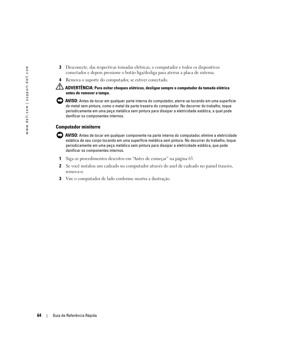 Computador minitorre | Dell OptiPlex GX520 User Manual | Page 64 / 136