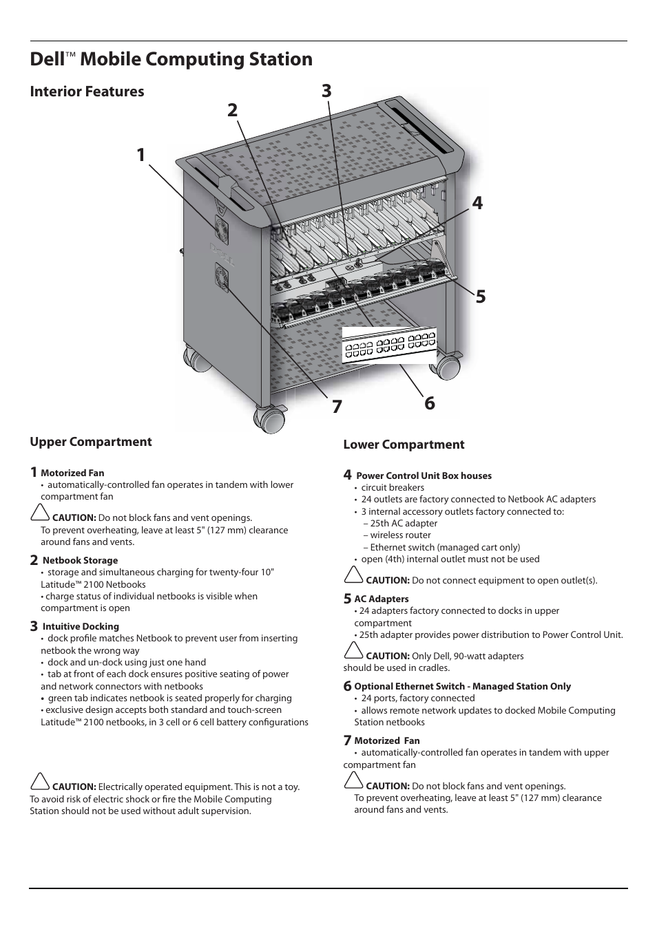 Dell, Mobile computing station, Interior features | Dell Latitude 2100 (Mid 2009) User Manual | Page 2 / 8