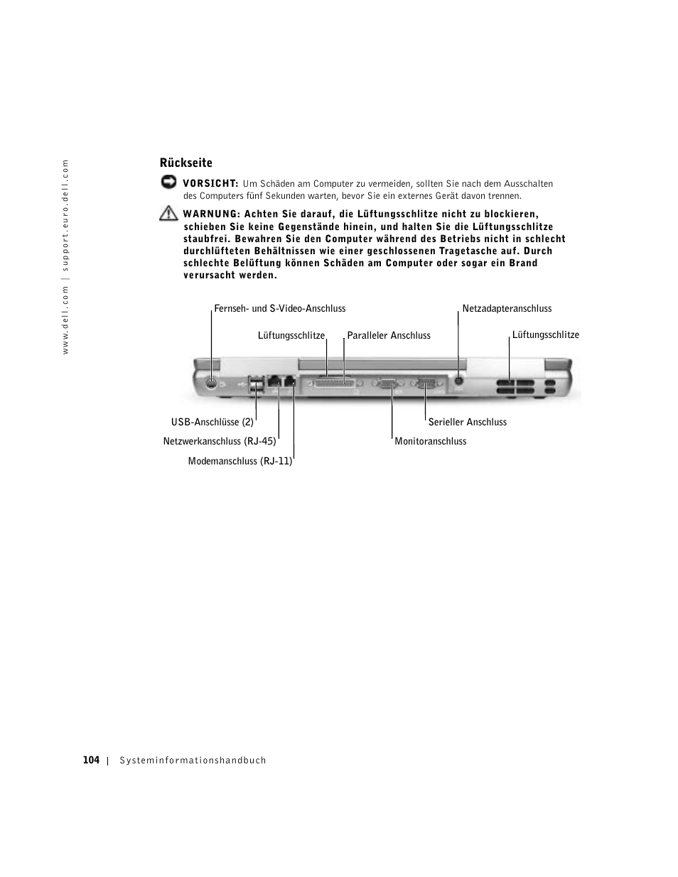 Rückseite | Dell Precision M60 User Manual | Page 106 / 200