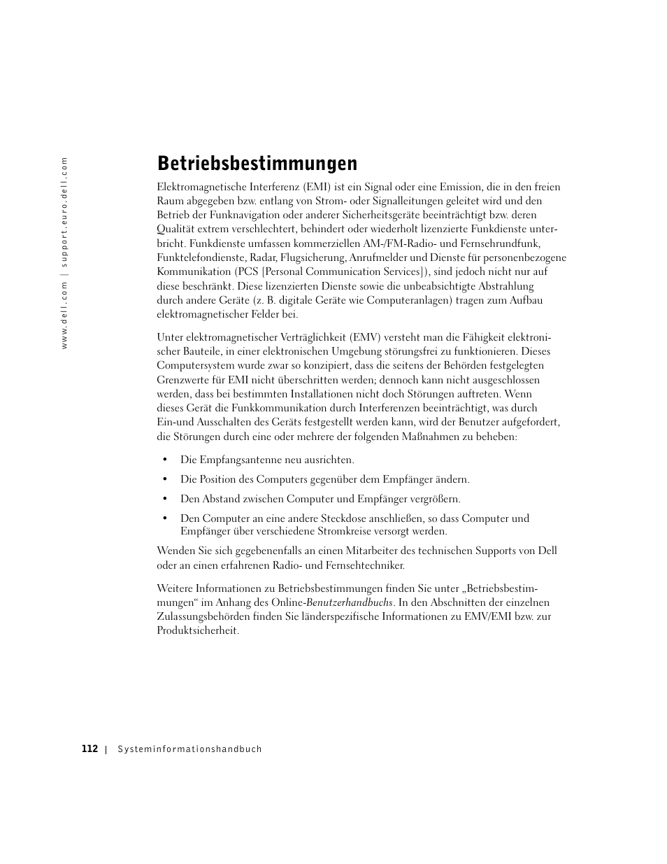 Betriebsbestimmungen | Dell Precision M60 User Manual | Page 114 / 200