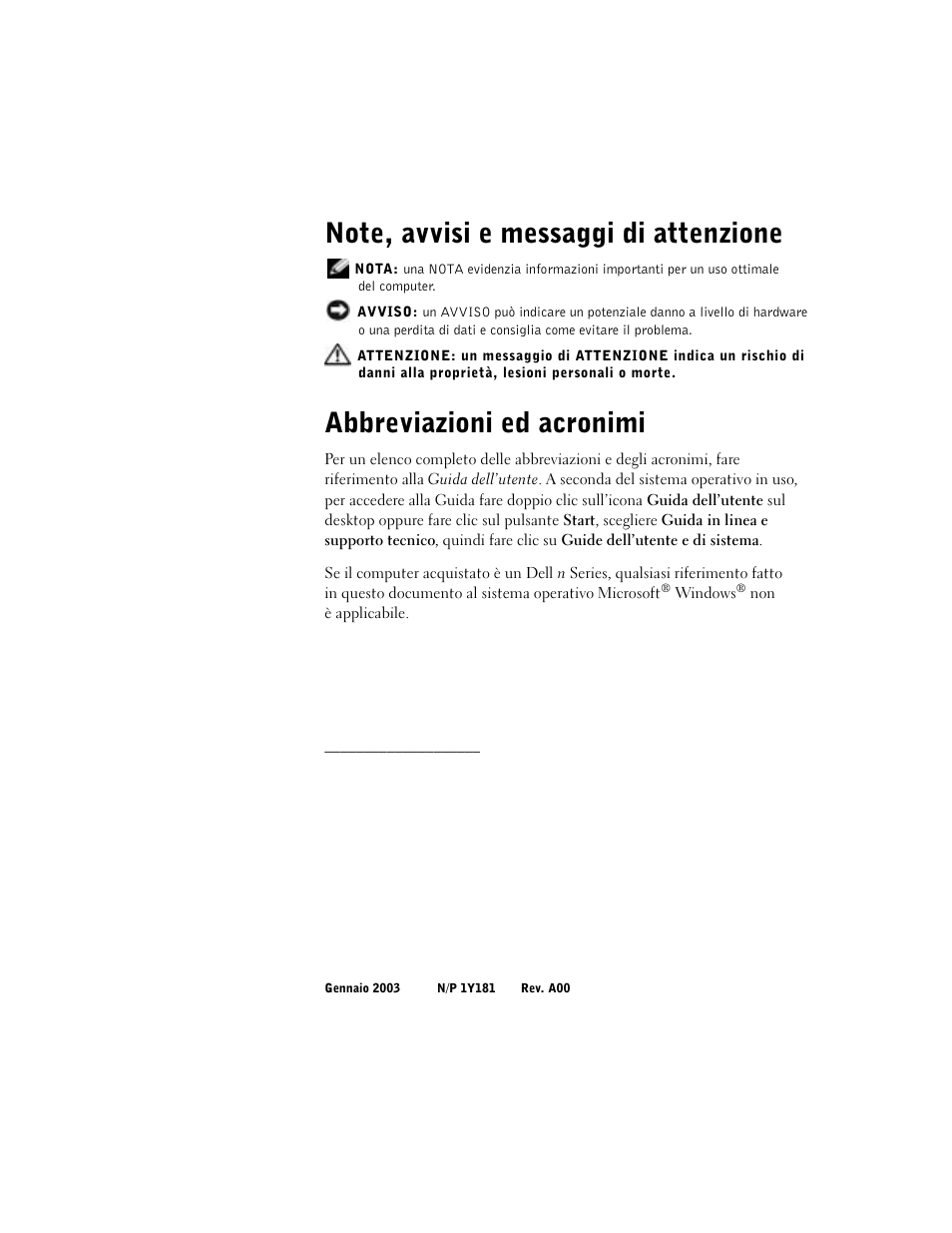 Abbreviazioni ed acronimi | Dell Precision M60 User Manual | Page 116 / 200